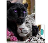Black And White Leopard JigsawPuzzle 1000 Pieces for Teenagers,Educational Games Home Decoration Deal As Gifts for The Whole Family (50x75cm)
