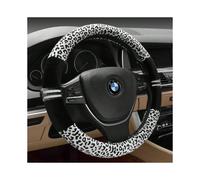 (Black and white leopard print, default) New winter leopard print anti-slip steering wheel cover car steering wheel cover car handle cover fashionable universal