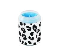Black and White Leopard Print Minimalist Reusable Paw Cleaner Silicone Brush Soft Feet Cleaning Machine for Small Medium Large Breed Dogs, Cats