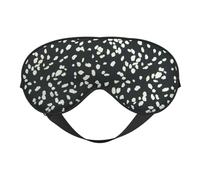 Black and White Leopard Print Silk Sleep Mask with Adjustable Buckle Stylish Eye Mask for Women Travel Nap Shift Work Office