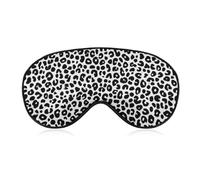 Black and White Leopard Print Sleep Mask Lightweight Blindfold Eye Mask with Adjustable Strap for Men Women