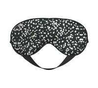 Black and White Leopard Print Soft Eye Mask - Adjustable Strap, Elastic Nighttime Shade for Meditation, Travel, and Yoga