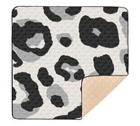 Black and White Leopard Print Soft Foam Baby Playmat for Floor Water Resistant Baby Play Tummy Time Mat for Baby Toddler Infant, 50'' x 50''