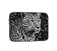 Black and White Leopard Printed Laptop Sleeve for 17 inch Laptop, Shockproof Oxford Fabric Laptop Protective Case Laptop Bag