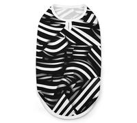 Black and White Lines Dog Shirt Quick Dry Breathable Pet T-Shirt Soft Stretchy Sleeveless Vest Dog Apparel M