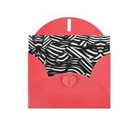 Black And White Lines Horizontal Holiday Card With Red Heart Shaped Envelope And Write Various Holiday Greetings