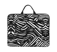 Black and White Lines Printed Laptop Sleeve 16.5 * 12.2", Business and Casual Dual use, Suitable for Some laptops