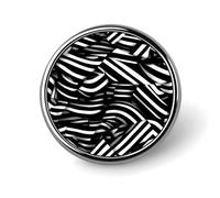Black And White Lines Round Badge Personalized Metal Lapel Pin Badges Fit Clothing Bags Hat Humorous Printed Brooch Badge Party Decorations Accessories for Men Women