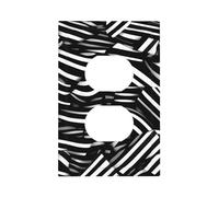 Black and White Lines Unbreakable Polycarbonate Switch Plate-Modern 1 Gang Light Cover for Home Office with Matching Screws