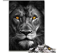 Black And White Lion Adult Jigsaw Puzzles 1000 Pieces, Staycation Kill Time Every Piece Is Unique - Challenging Family Fun Game (size 50x75cm)