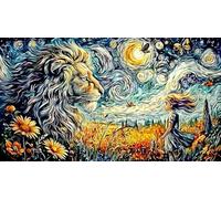 Black-and-white-lion-and-woman-in-storm 1000 Piece Challenging Puzzles Puzzle for Adults Recycled Paper Fun and Challenging Family Game for Relaxation, Creativity & Gift Giving 70x50/1000pcs