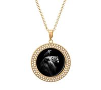 Black And White Lion Bald Ea-gles Necklace for Women Adjustable Jewelry Pendant for Mom Wife Girlfriend Gifts Golden-style