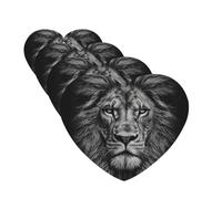 Black And White Lion Head Car Air Fresheners 4 Pcs Funny Hanging Car Air Fresheners Cute Long Lasting Scented Mirror Hanging Decoration Ornaments Gift For Men Women Heart Shape