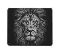 Black and white lion head Mouse Pad with Stitched Edge, Comfortable Mouse Pads with Non-Slip Rubber Base Gaming Mouse Mat Washable Mousepads Computers Laptop Desk Accessories for Office 7.9 x 9.5 in
