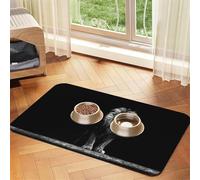 Black And White Lion Printed Pet Bowl Mats, Non-Slip And Tasteless Dog And Cat Feeding Mats