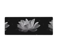 Black and white lotus Mouse Pad 12x31.5in - Extended Gaming & Desk Mat