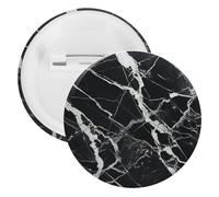 Black And White Marble Badge Metal Round Pins, Lightweight Brooch for Backpack, Fashion Button Pins Badge for Shirts, Jackets, Shawl Coat, Unisex, 5PCS, Tinplate, metal round pins
