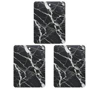 Black And White Marble Car Air Freshener, 3 Pcs Square Hanging Air Freshener Cards, Long Lasting Fragrance Scented Cards for Car, Home, Office Gray-style