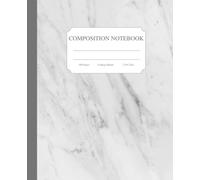 Black And White Marble Composition Notebook: Beautiful Elegant Marble Cover, 100 College Ruled Pages, 7.5x9.25. For Teens, Adults, & Kids.