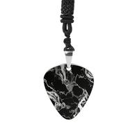 Black And White Marble Guitar Pick Necklace Exquisite Cool Pendant Necklaces Titanium Steel Personalized Necklaces Fashion Guitar Pick Holder Necklace Unisex Unique Gifts