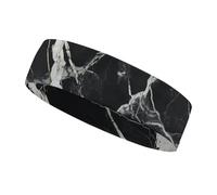 Black and White Marble Headbands for Women & Men Sports Headband, Fits All Head Sizes, Ultra Absorbent & Non-Slip Sweatband for Running, Yoga, Gym