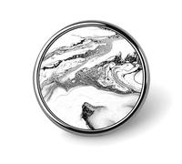 Black And White Marble Lapel Pins Metal Pin Badge Personalized Pinback Button Badges Classic Round Badge Recognition Enamel Lapel Pin for Jackets, Backpacks, Bags