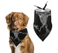 Black and White Marble Pet Scarf Adjustable Pet Accessories Triangular Scarf Washable Floral Print Puppy Bib Bandana Stylish Comfortable Cat Scarves for Holiday Scarfs