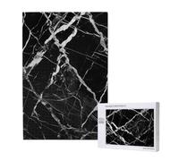 Black and white marble Printed Jigsaw Puzzle with Storage Box, Wooden Puzzle for Adults and Kids, 1000 Pieces Family Fun Decorative Game