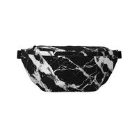 Black and White Marble Printed Waist Bag Adjustable Bum Bag Lightweight Travel Waist Fanny Pack Belt for Walking Cycling Hiking Travel