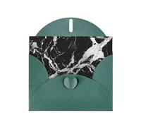 Black and White Marble Prints Pearl Paper Horizontal Festival Greeting Card for Birthday Cards and All Occasions, Dark Green