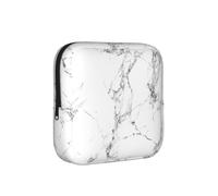 Black and White Marble Sanitary Napkin Storage Bag Period Pouch, Discreet Sanitary Towel Holder Geometric Art Portable Feminine Pad Organiser for Women, Teen Girls, Travel & School