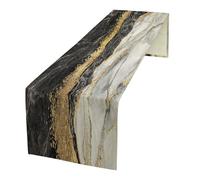 Black and White Marble Table Runner Gold Abstract Art Kitchen Dinner Runner for Indoor Home Living Room Party Dining Table Decoration 13"x108"