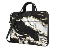 Black And White Marble Texture Print Laptop Bag For Ultra-Thin Portable Business Casual Single Shoulder Messenger Bags