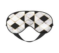 Black and White Marble Texture Print Sleep Mask Silk Eye Cover Soft Satin Blindfold Elastic Strap Night Eyeshade Travel Nap for Women Men