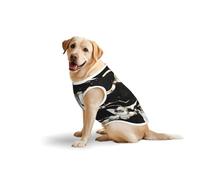 Black And White Marble Textureprint Medium Large Pets Vest Outdoor Play Home Lounging Sleeveless Tank Top T-Shirt