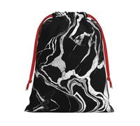 Black And White Marble Ultra Soft Velvet Gift Bag, Stylish Design, Preferred For Holidays
