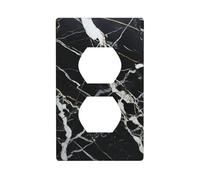 Black And White Marble Wall Plates Covers 1 Gang Duplex Light Switch Cover Plate Electrical Wall Plates Receptacle Covers Decorative Outlet Covers For Home Decor