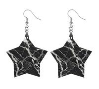 Black And White Marble Wooden Earrings for Women, Vintage Elegant Wood Jewelry, Lightweight Earrings for Wedding, Party, Everyday Jewelry Gift, Love, Wood, wood