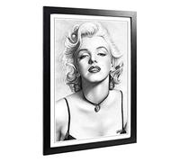 Black and White Marilyn Monroe Framed Wall Art Print A2 Black