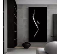 Black And White Modern Simple Human Body Canvas wall Art Poster Female Pattern Wall Painting HD Home Decor 80x160cm InternalFrame