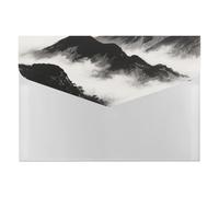 Black and White Mountain File Folder, Waterproof Expanding File Folder with 6 Pockets, Durable PP Document Organizer for Office, Home