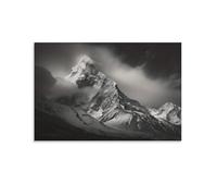 Black And White Mountains Of Mount Everest Wall Art Paintings Canvas Prints Poster Artwork for Living Room Bedroom Bathroom Office Home Decor 12x18inch(30x45cm)