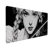 Black And White Mouse Pad Large 90x40cm, Woman Gaming Mouse Pad Waterproof Desk Mat with 3MM Stitched Edges, Non-Slip Rubber Base Mousepad Computer Accessories for Gaming, PC, Office, Gifts -bby25093U