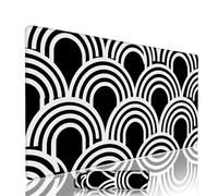 Black And White Mouse Pad Large Gaming Keyboard Pads 19.7x9.8x0.12 inch Computer Full Desk Mat Waterproof with Rubber Base Non-Slip xxl Abstract Laptop Mat Gaming Accessories Stitched Edges w-902