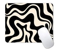 Black And White Mouse Pad, Liquid Swirl Retro Mouse Pad, Abstract Pattern Mousepad, Modern Art Cute Desk Decor, Anti Slip Rubber Base Portable Mice Pad For Computer Office, 7.9X9.4 Inch