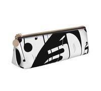 Black and White Music Note Print PVC Coin Purse Money Bag Makeup Case Pencil Pouch Zipper stationery case Women Men, White, One Size, Simple