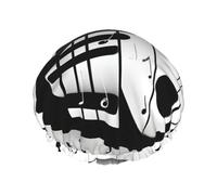 Black and White Music Note Print Shower Cap, Shower Cap for Women Reusable, Waterproof Bath Cap,Quick Drying Bath Hair Cap
