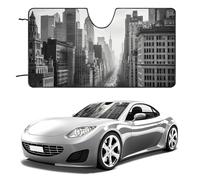 Black and White New York Car Windshield Sun Shade Keep Car Interior Cool 55"x30" Folding Front Window Sun Shade, Heat Shield for SUV, Truck, Blocks UV