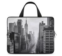 Black and White New York Laptop Case Sleeve 12inch Business Travel Protective Computer Carrying Cover Briefcase Handbags for Laptop Or Tablet