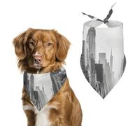 Black and White New York Pet Scarf Adjustable Pet Accessories Triangular Scarf Washable Floral Print Puppy Bib Bandana Stylish Comfortable Cat Scarves for Holiday Scarfs